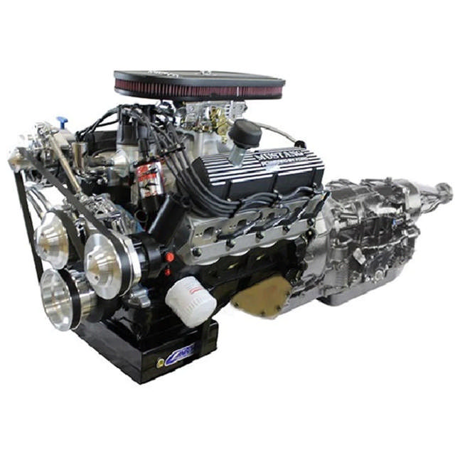 BluePrint Engines Ford Small Block Compatible 347 C.I. Mustang Edition - 4R70W Automatic Transmission - Polished Pulley Kit - Carbureted