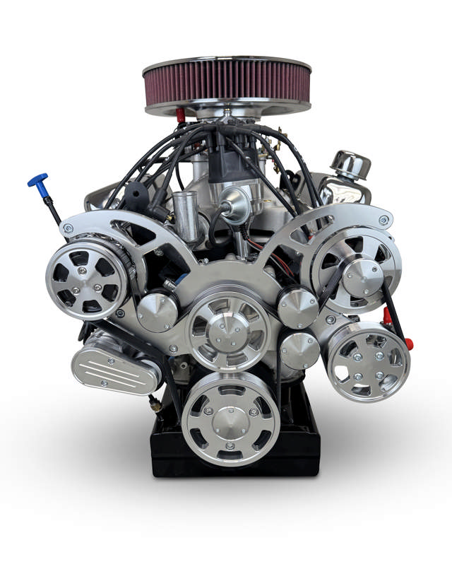 Ford Small Block Compatible Pro Series 427 C.I. Deluxe Dressed - Front Sump Oil Pan - Polished Pulley Kit - Carbureted