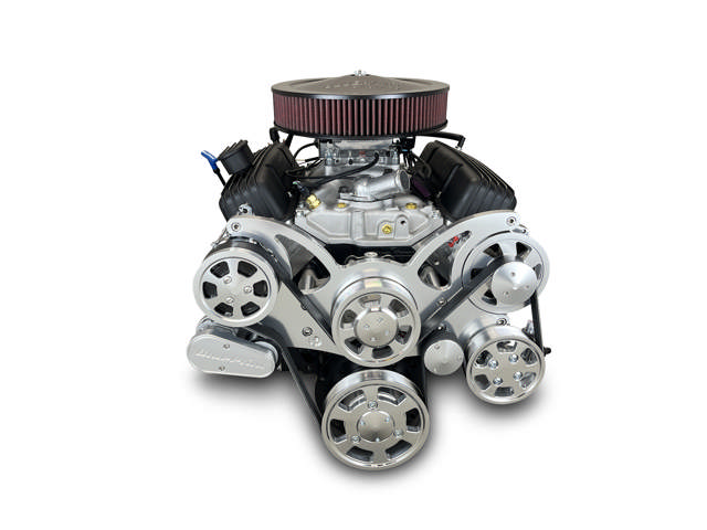 GM Small Block Compatible 383 c.i. Engine and 700R4 Automatic Transmission - 436 Horsepower - Standard Edition Builder Series - Polished Pulley Kit - Fuel Injected
