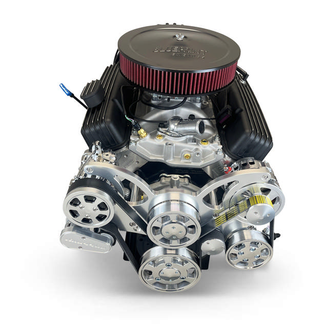 GM Small Block Compatible 383 c.i. Engine and 700R4 Automatic Transmission 4WD Ready - 405 Horsepower - Truck Edition Builder Series - Polished Pulley Kit - Carbureted
