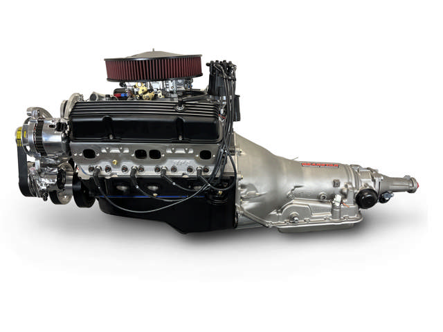 GM Small Block Compatible 400 c.i. Engine and 700R4 Automatic Transmission - 500 Horsepower - Standard Edition Builder Series - Polished Pulley Kit - Carbureted