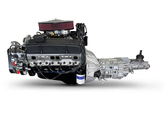 GM Small Block Compatible 400 c.i. Engine and TKX Manual Transmission - 500 Horsepower - Standard Edition Builder Series - Polished Pulley Kit - Carbureted