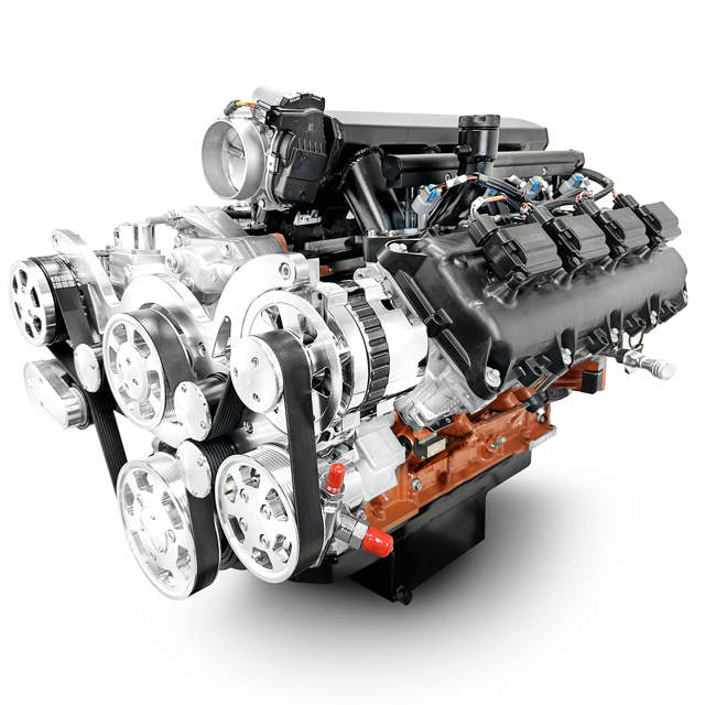 Chrysler Hemi Compatible 426 c.i. Engine and TKX Manual Transmission - 610 Horsepower - Standard Edition Builder Series - Polished Pulley Kit - Fuel Injected