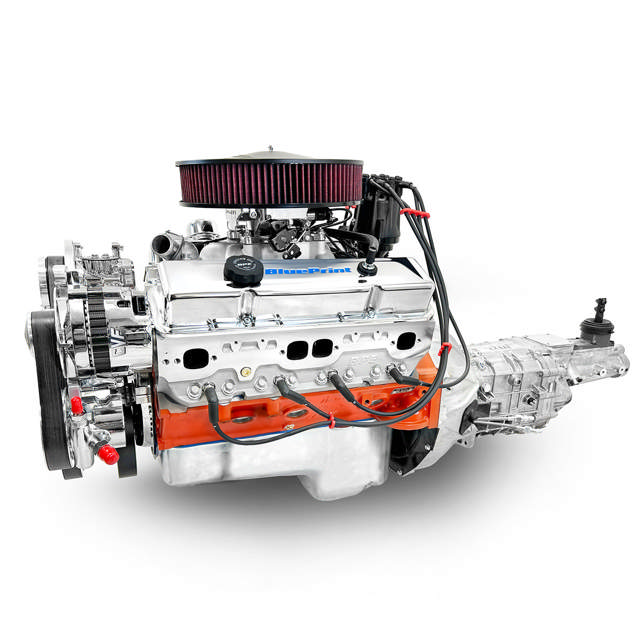 GM Small Block Compatible 427 c.i. Pro Series Engine and TKX Manual Transmission - 540 Horsepower - Standard Edition Builder Series - Polished Pulley Kit - Fuel Injected