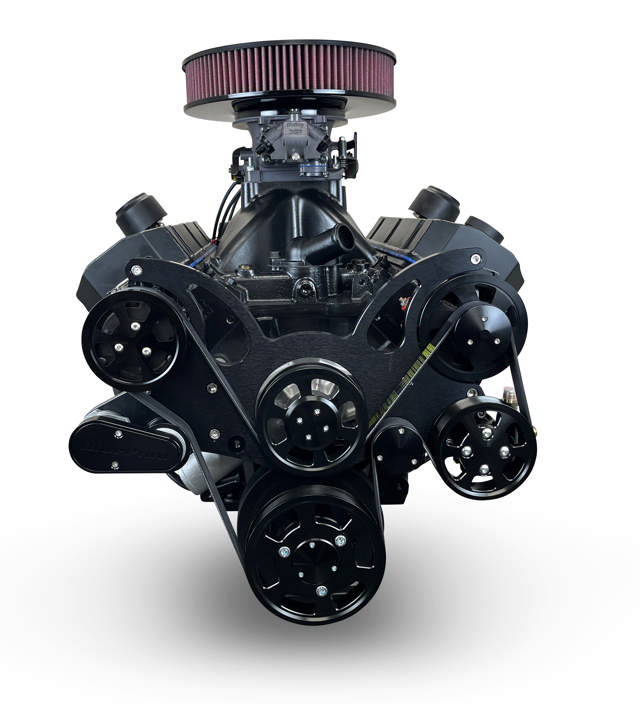 GM Big Block Compatible 632 c.i. Pro Series Engine and 4L80E Automatic Transmission - 815 Horsepower - Blackout Reaper Edition Builder Series - Black Pulley Kit - Fuel Injected
