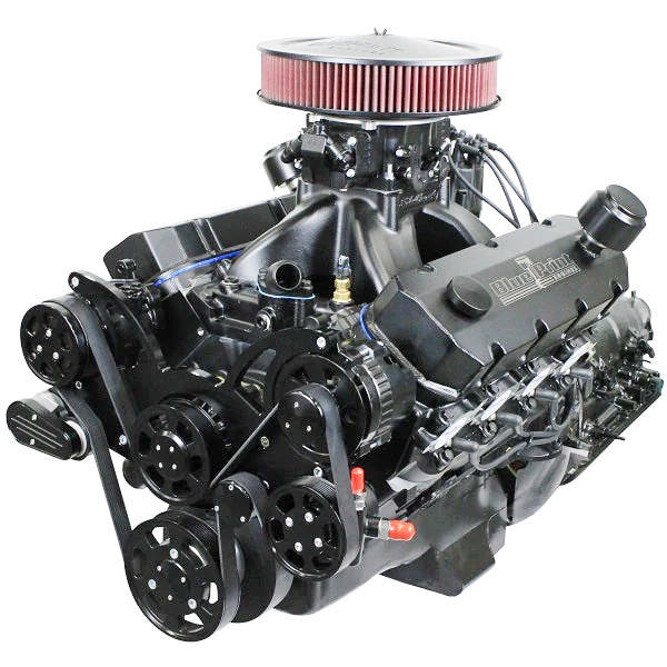GM Big Block Compatible 632 c.i. Pro Series Engine and 4L80E Automatic Transmission - 815 Horsepower - Blackout Reaper Edition Builder Series - Black Pulley Kit - Carbureted