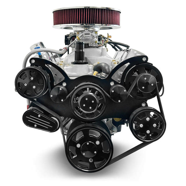 Chrysler Small Block Compatible 408 C.I. Standard Edition - 727 Automatic Transmission - Black Pulley Kit - Carbureted