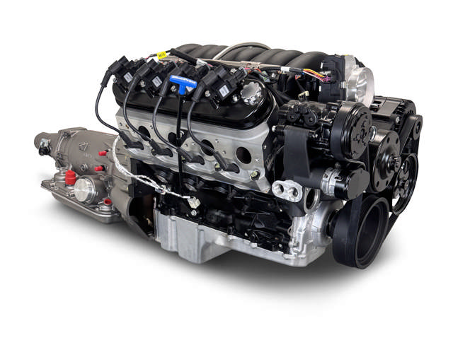 BluePrint Engines GM LS Compatible 376 c.i. Engine and 4L65/70E Automatic Transmission - 530 Horsepower - Standard Edition Builder Series - Black Pulley Kit - Holley Terminator X EFI System