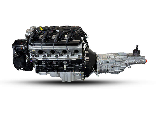 BluePrint Engines GM LS Compatible 376 c.i. Engine and TKX Manual Transmission - 530 Horsepower - Standard Edition Builder Series - Black Pulley Kit - Holley Terminator X EFI System