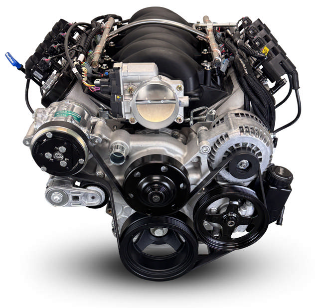 BluePrint Engines GM LS Compatible 376 c.i. Engine and T56 Manual Transmission - 530 Horsepower - Standard Edition Builder Series - Natural Pulley Kit - Holley Terminator X EFI System