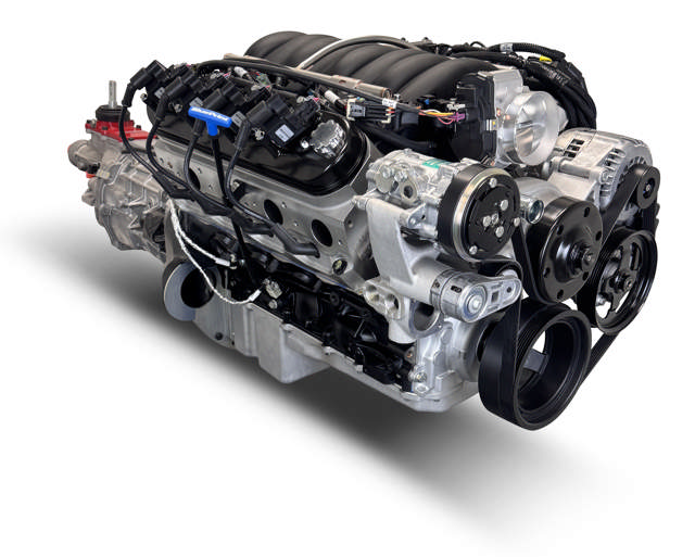 BluePrint Engines GM LS Compatible 376 c.i. Engine and T56 Manual Transmission - 530 Horsepower - Standard Edition Builder Series - Natural Pulley Kit - Holley Terminator X EFI System