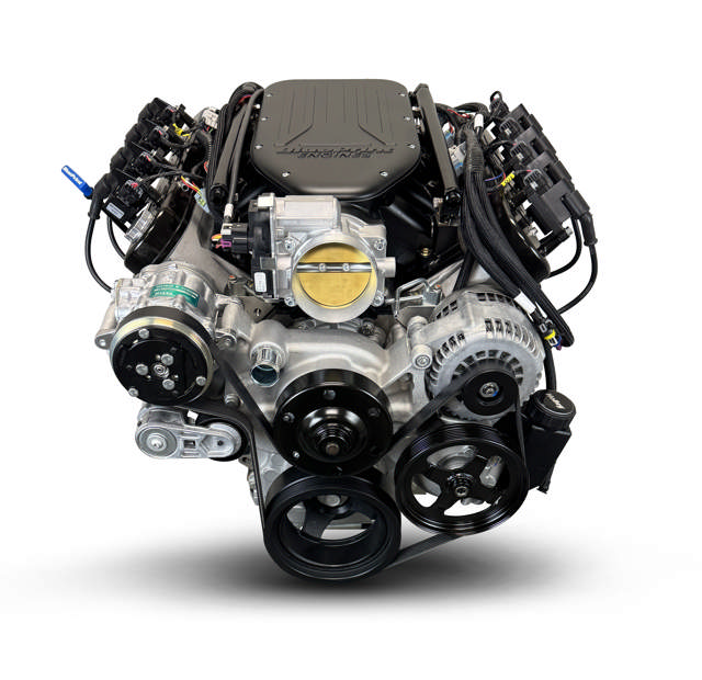 BluePrint Engines GM LS Compatible 376 c.i. Engine and 4L65/70E Automatic Transmission - Standard Edition Builder Series - Natural Pulley Kit - Holley Terminator X EFI System
