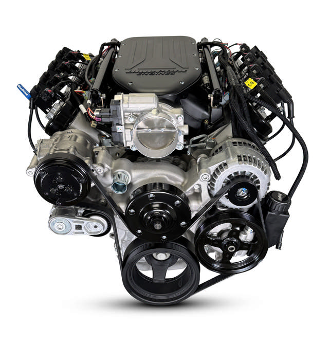 BluePrint Engines GM LS Compatible 376 c.i. Engine and T56 Manual Transmission - Standard Edition Builder Series - Natural Pulley Kit - Holley Terminator X EFI System