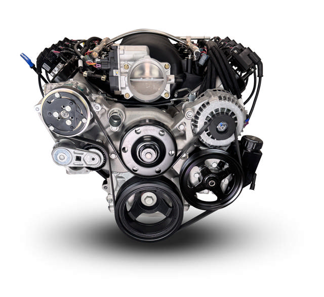 BluePrint Engines GM LS Compatible 427 c.i. Engine and 4L65/70E Automatic Transmission - Standard Edition Builder Series - Natural Pulley Kit - Holley Terminator X EFI System