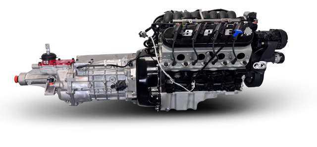 BluePrint Engines GM LS Compatible 427 c.i. Engine and T56 Manual Transmission - Standard Edition Builder Series - Black Pulley Kit - Holley Terminator X EFI System