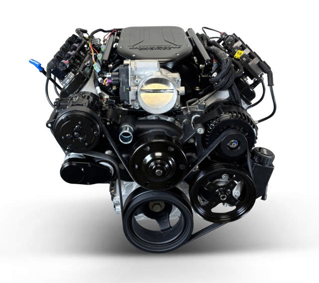 BluePrint Engines GM LS Compatible 427 c.i. Engine and 4L65/70E Automatic Transmission - Standard Edition Builder Series - Black Pulley Kit - Holley Terminator X EFI System