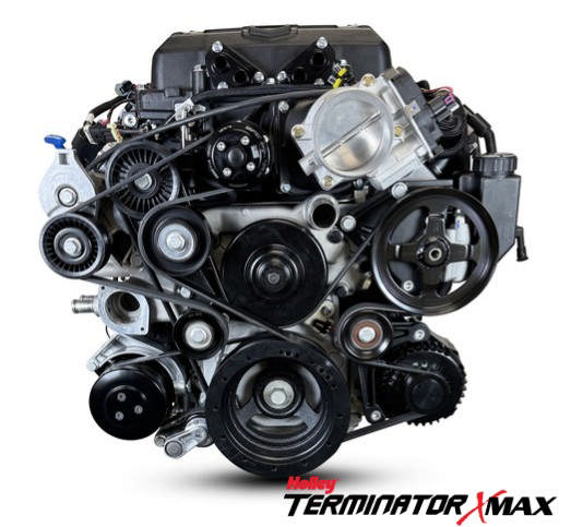 GM LS Compatible 427 c.i. Engine and T56 Manual Transmission - 830 Horsepower - Standard Edition Builder Series - Black Pulley Kit - Holley Terminator X EFI System