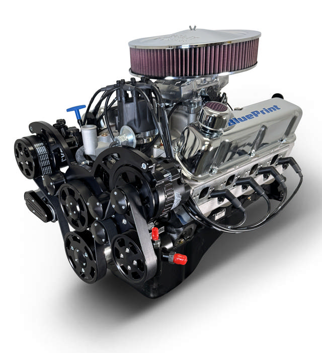 Ford Small Block Compatible 347 C.I. Deluxe Dressed - Front Sump Oil Pan - Black Pulley Kit - Fuel Injected