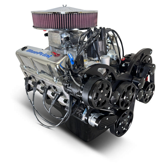 Ford Small Block Compatible 347 C.I. Deluxe Dressed - Front Sump Oil Pan - Black Pulley Kit - Fuel Injected