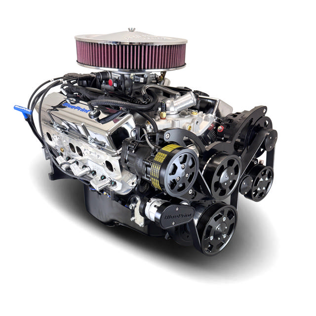 BluePrint Engines GM Small Block Compatible 400 c.i. Engine - 500 Horsepower - Deluxe Dressed - Black Pulley Kit - Multi-Port Fuel Injected
