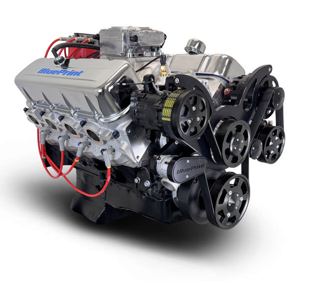 BluePrint Engines GM Big Block Compatible 454 c.i. Engine - 460 Horsepower - Deluxe Dressed - Black Pulley Kit - Fuel Injected - Cruiser