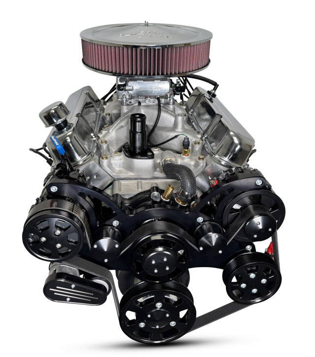 Chrysler Small Block Compatible 408 c.i. Engine - 465 Horsepower - Deluxe Dressed - Fuel Injected - Black Pulley Kit