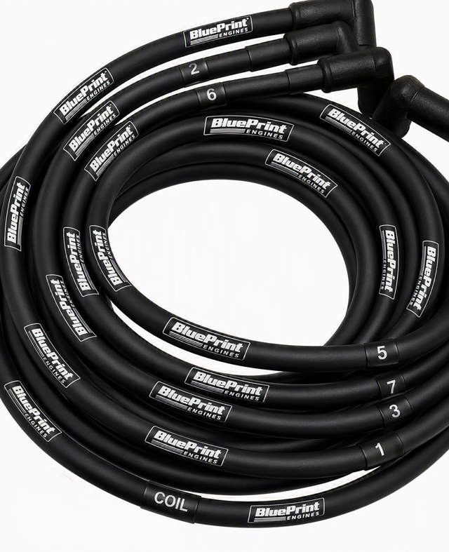 8mm Classic BluePrint Black- Assembled Spark Plug Wire Set - 90° Boots - GM SB Compatible