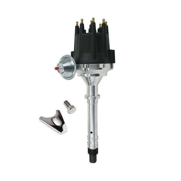 GM SB and BB Compatible Pro-Series Ready to Run Distributor - Black Cap and Body with Fixed Collar