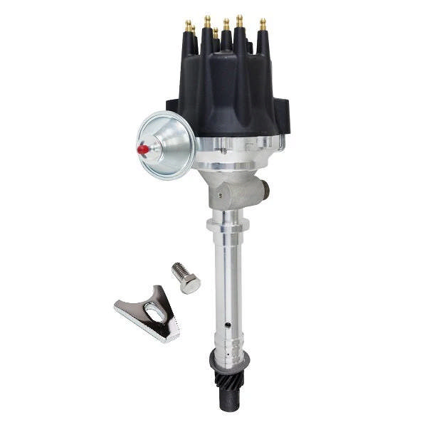 Pro Series Ready to Run Tach Drive Distributor - Chevy SB/BB - V8 Engine - Black Cap W/ Fixed Collar