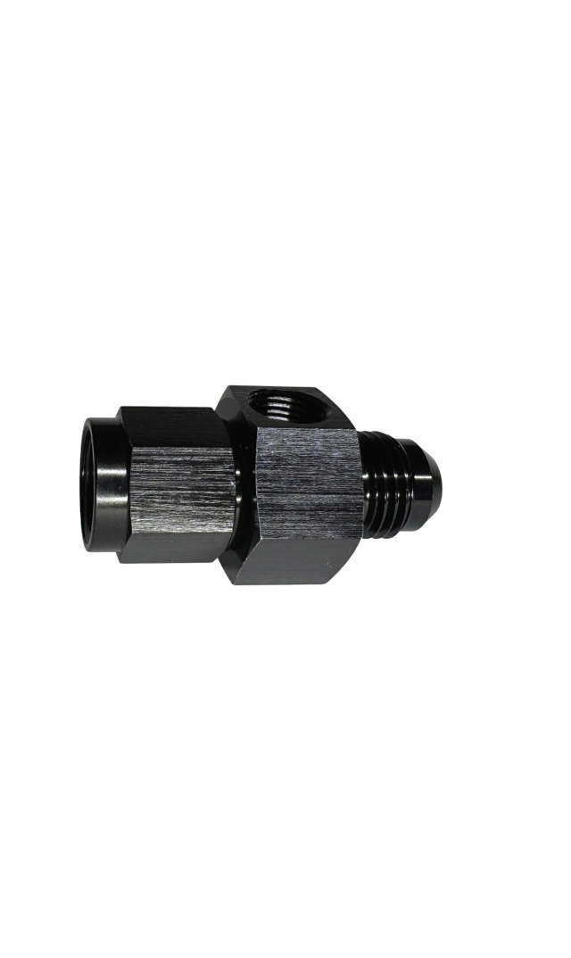 Fuel Pressure Gauge Adapter Fittings -06 Male / -06 Female Black