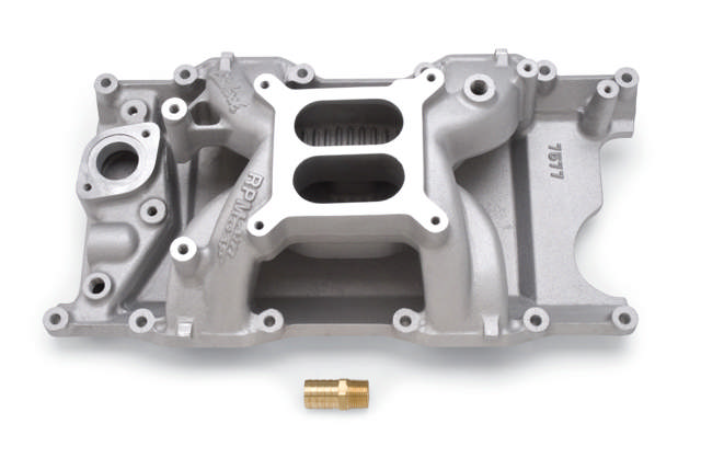 Edelbrock Performer RPM Air-Gap Small Block Mopar Intake Manifold 7577 - Magnum Head - Dual Plane - Natural Aluminum