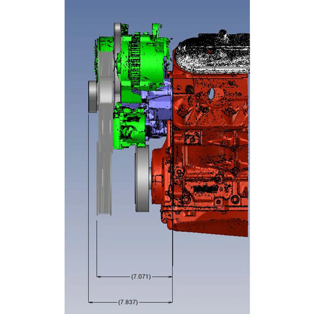 GM LS Compatible Front Accessory Drive - Full Serpentine - Alternator - AC - Power Steering - Water Pump - Brackets - Bolts - Polished