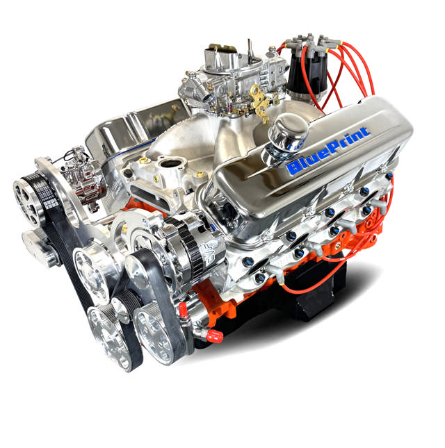 GM Big Block Compatible 502 c.i. Pro-Series Engine - 627 Horsepower - Deluxe Dressed -Polished Pulley Kit - Carbureted