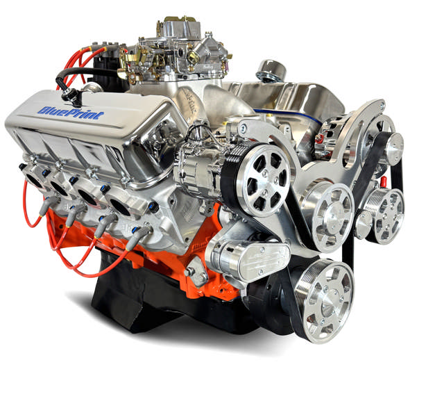 GM Big Block Compatible 502 c.i. Pro-Series Engine - 627 Horsepower - Deluxe Dressed -Polished Pulley Kit - Carbureted