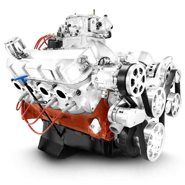 GM Big Block Compatible 632 c.i. Pro Series Engine - 815 Horsepower - Deluxe Dressed - Polished Pulley Kit - Carbureted