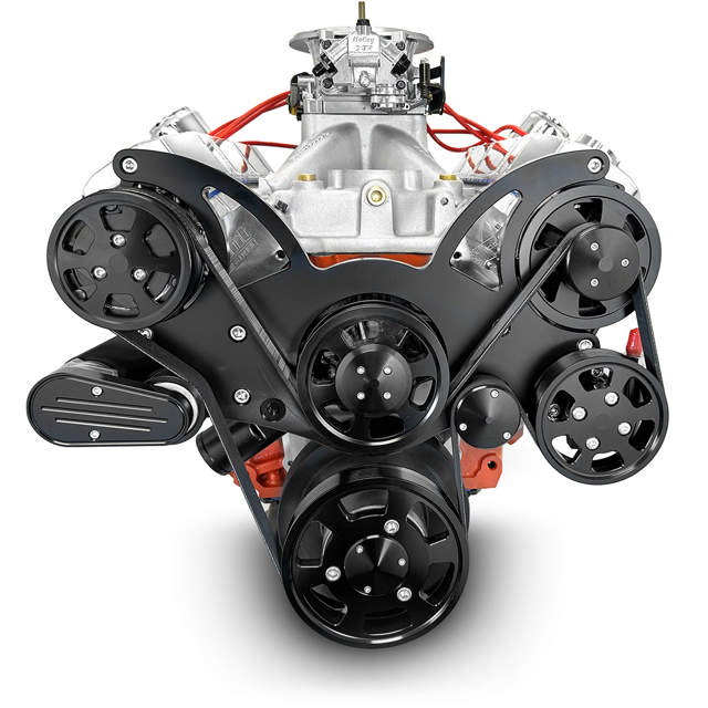 GM Big Block Compatible 632 c.i. Pro Series Engine - 815 Horsepower - Deluxe Dressed - Black Pulley Kit - Carbureted