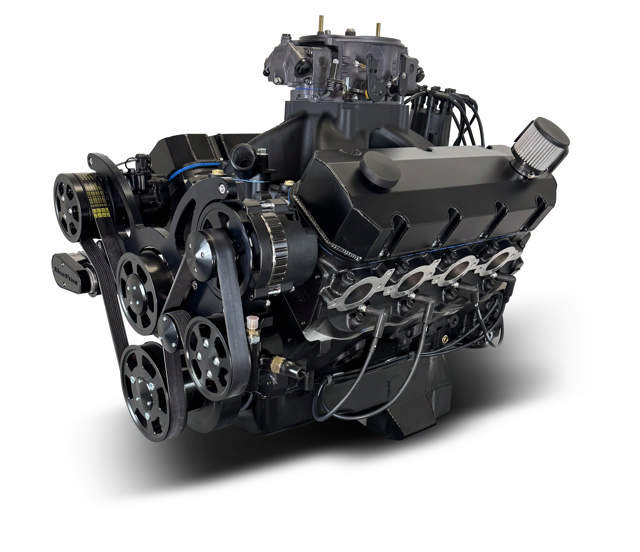 GM Big Block Compatible 632 c.i. Pro Series Engine - 815 Horsepower - Blackout Reaper Edition - Deluxe Dressed - Black Pulley Kit - Carbureted