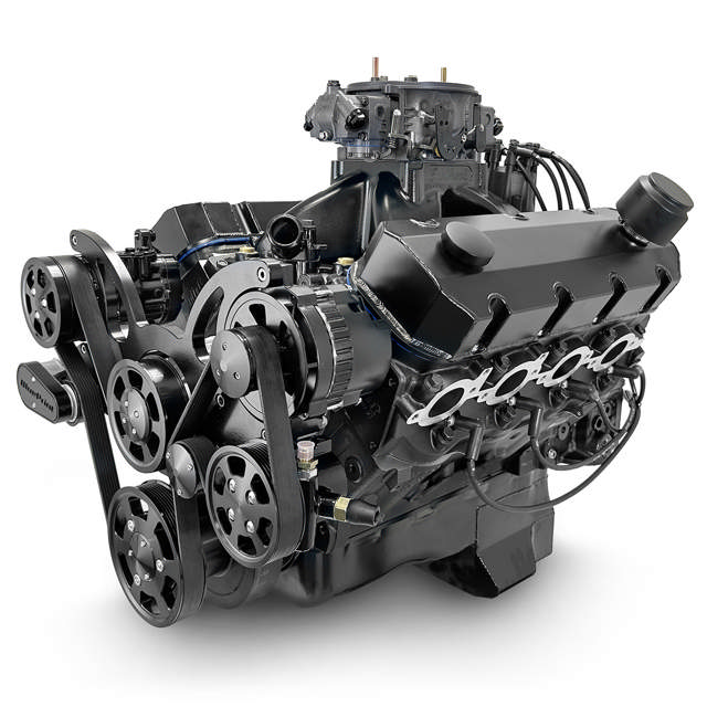 GM Big Block Compatible 632 c.i. Pro Series Engine - 815 Horsepower - Blackout Reaper Edition - Deluxe Dressed - Black Pulley Kit - Fuel Injected