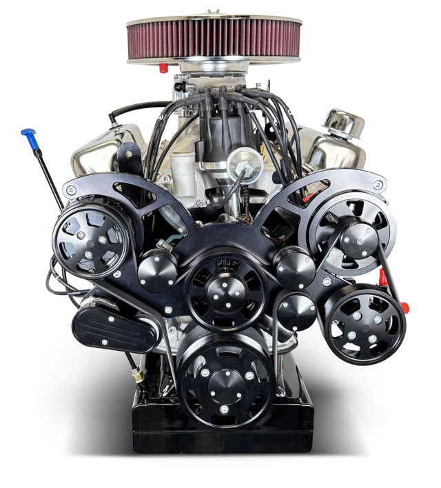 Ford Small Block Compatible Pro Series 427 C.I. Deluxe Dressed - Front Sump Oil Pan - Black Pulley Kit - Fuel Injected