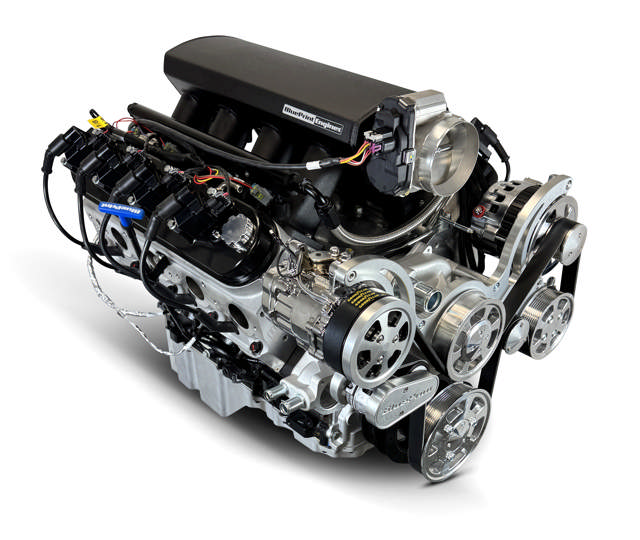 GM LS Compatible 376 c.i. Pro Series Engine - BPE Fabbed Aluminum Intake - Deluxe Dressed - Polished Pulley Kit - BluePrint Engines Calibrated ECU