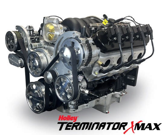 GM LS Compatible 376 c.i. Pro Series Engine - GM Plastic Intake - Deluxe Dressed - Polished Pulley Kit - Holley Terminator X EFI System