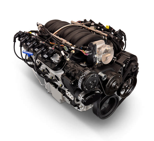 GM LS Compatible 376 c.i. Pro Series Engine - GM Plastic Intake - Deluxe Dressed - Black Pulley Kit - Holley Terminator X EFI System