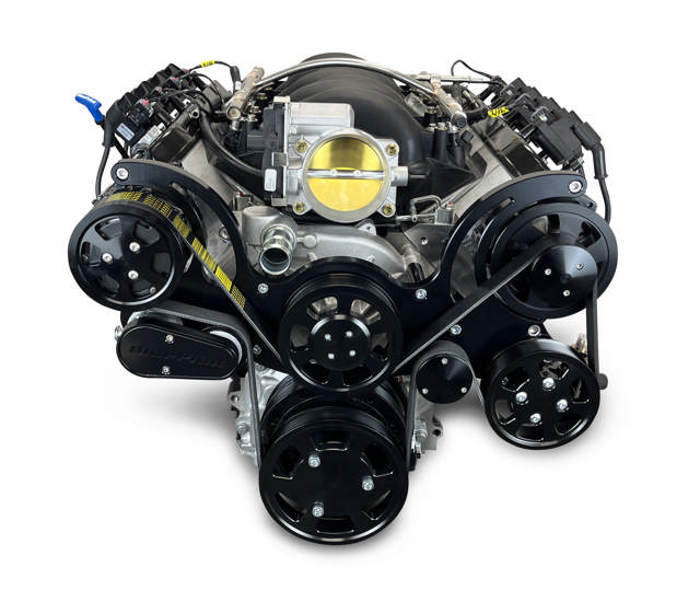 GM LS Compatible 427 c.i. Pro Series Engine - GM Plastic Intake - Deluxe Dressed - Black Pulley Kit - Holley Terminator X EFI System