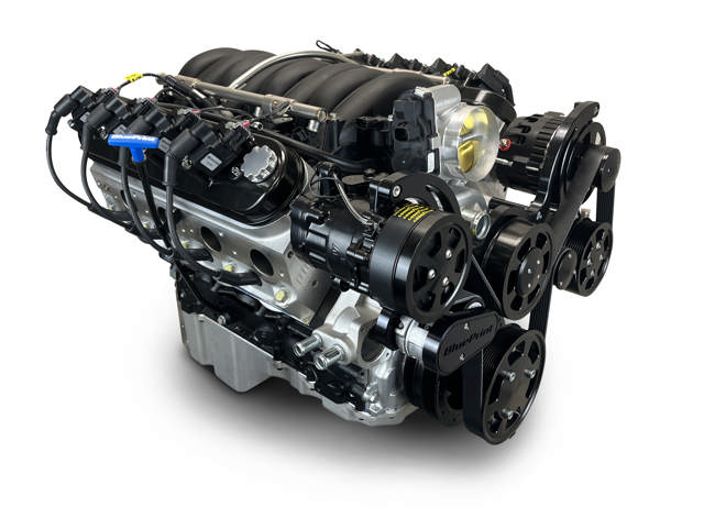 GM LS Compatible 427 c.i. Pro Series Engine - GM Plastic Intake - Deluxe Dressed - Black Pulley Kit - Holley Terminator X EFI System