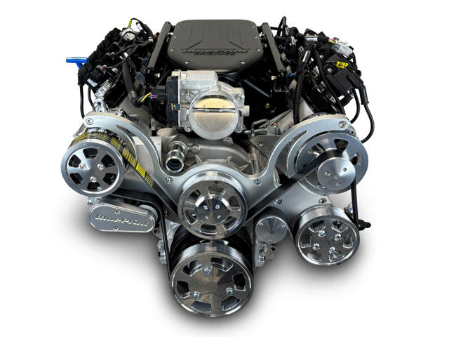 GM LS Compatible 427 c.i. Pro Series Engine - 585 Horsepower - Deluxe Dressed - Polished Pulley Kit - Holley Terminator X EFI System