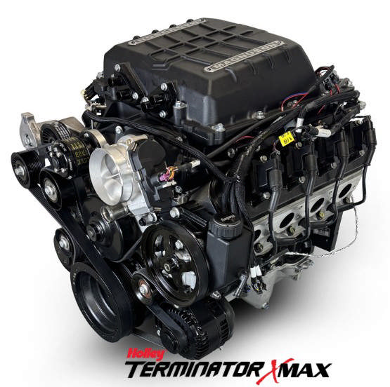 GM LS Compatible 427 c.i. Pro Series Engine - 800 Horsepower - Deluxe Dressed - Black Pulley Kit - Holley Terminator X EFI System
